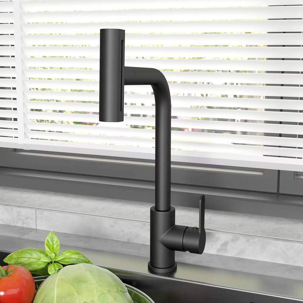 Commercial Kitchen Faucet - Siyah Çekmeli Mutfak Evye Bataryası Esnek