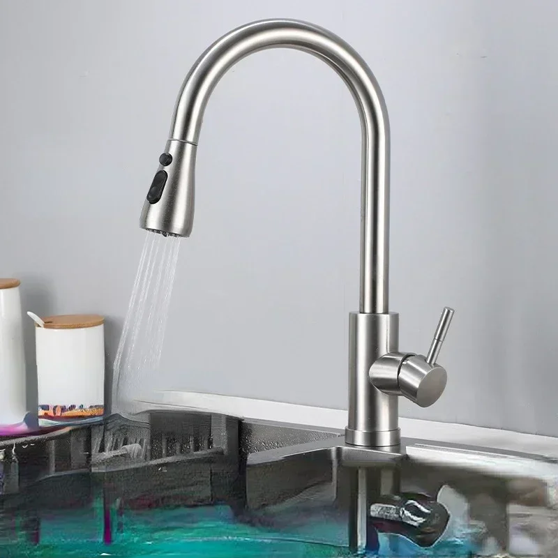Commercial Kitchen Faucet - Fırçalanmış Nikel Mutfak Bataryası Tek Delikli