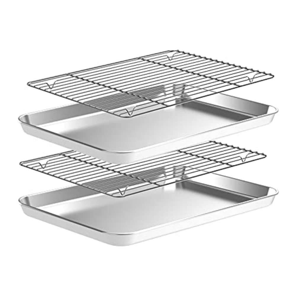 Rotary Bakery Oven - 2'li Paslanmaz Çelik Fırın Tepsisi Seti,